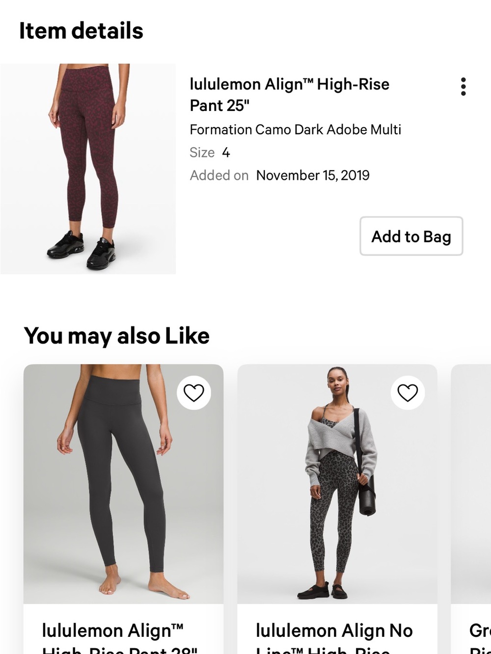 Lululemon align formation camo dark adobe size 4 - Picture 6 of 10